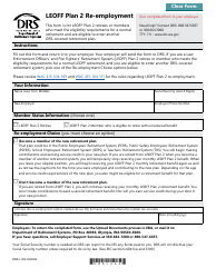 Document preview: Form DRS L264 Leoff Plan 2 Re-employment - Washington