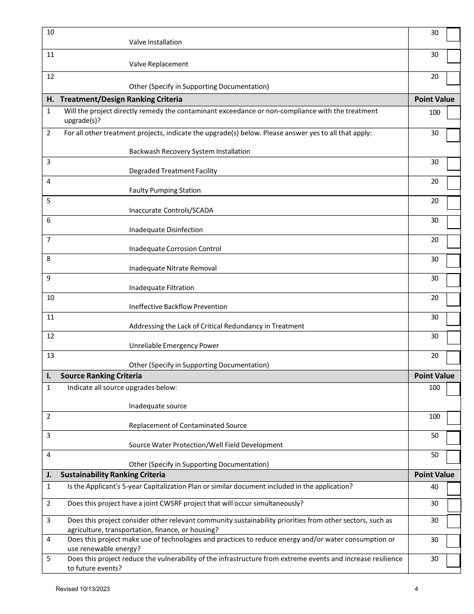 Delaware Drinking Water State Revolving Fund Notice of Intent Preapplication - Delaware, Page 4
