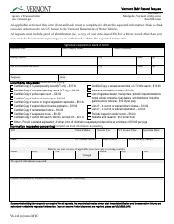 Document preview: Form VG-116 Vermont DMV Record Request - Vermont