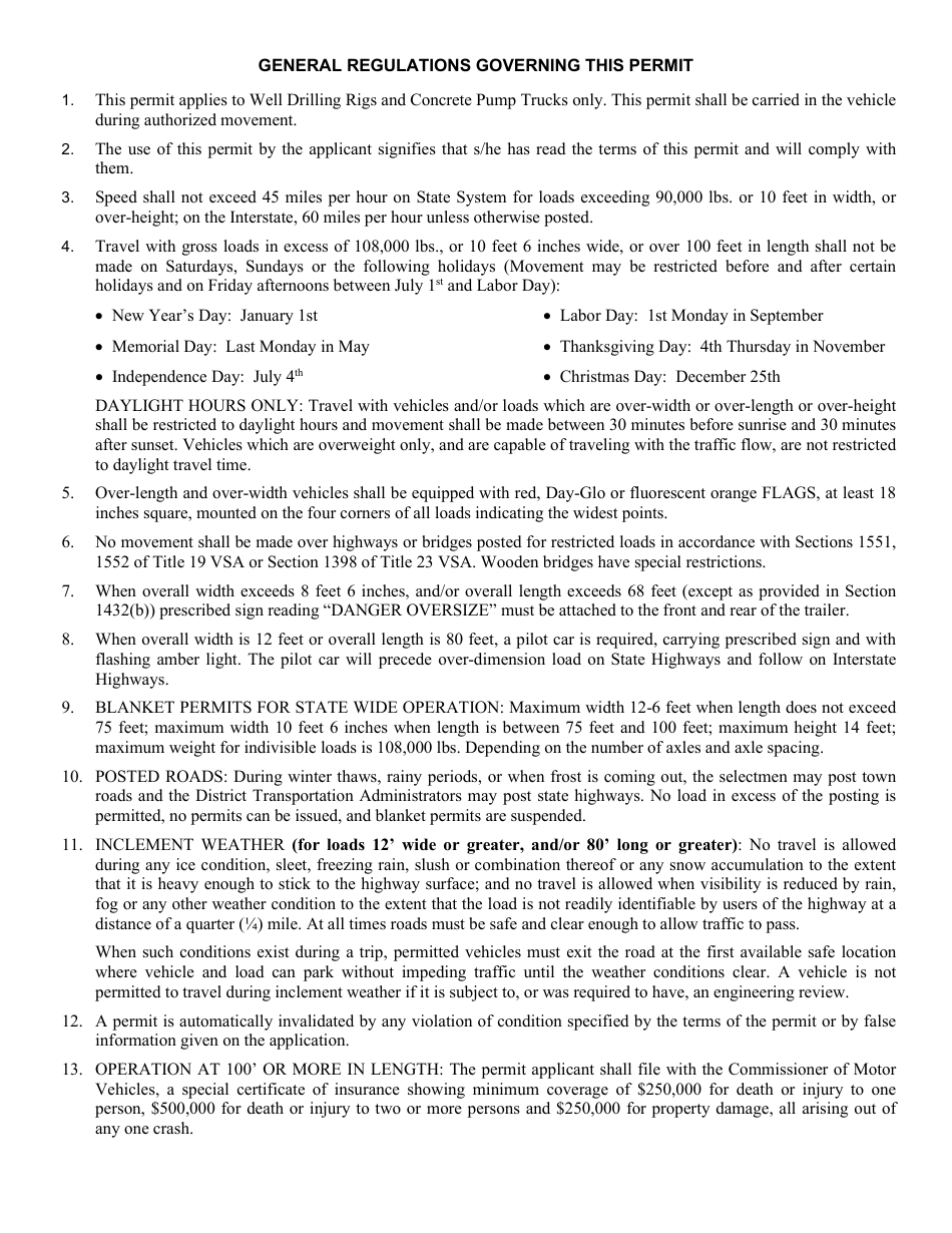 Form CVO103 Download Printable PDF or Fill Online Blanket Permit