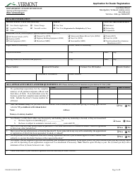 Document preview: Form VD-008 Application for Dealer Registration - Vermont