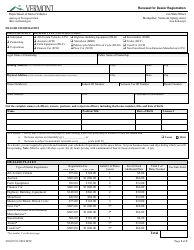 Document preview: Form VD-007 Renewal for Dealer Registration - Vermont