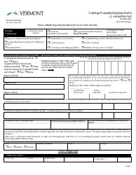 Form VL-021SOM Application for License/Permit - Vermont (Somali)