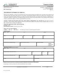 Document preview: Form VT-007 Transfer on Death - Vermont