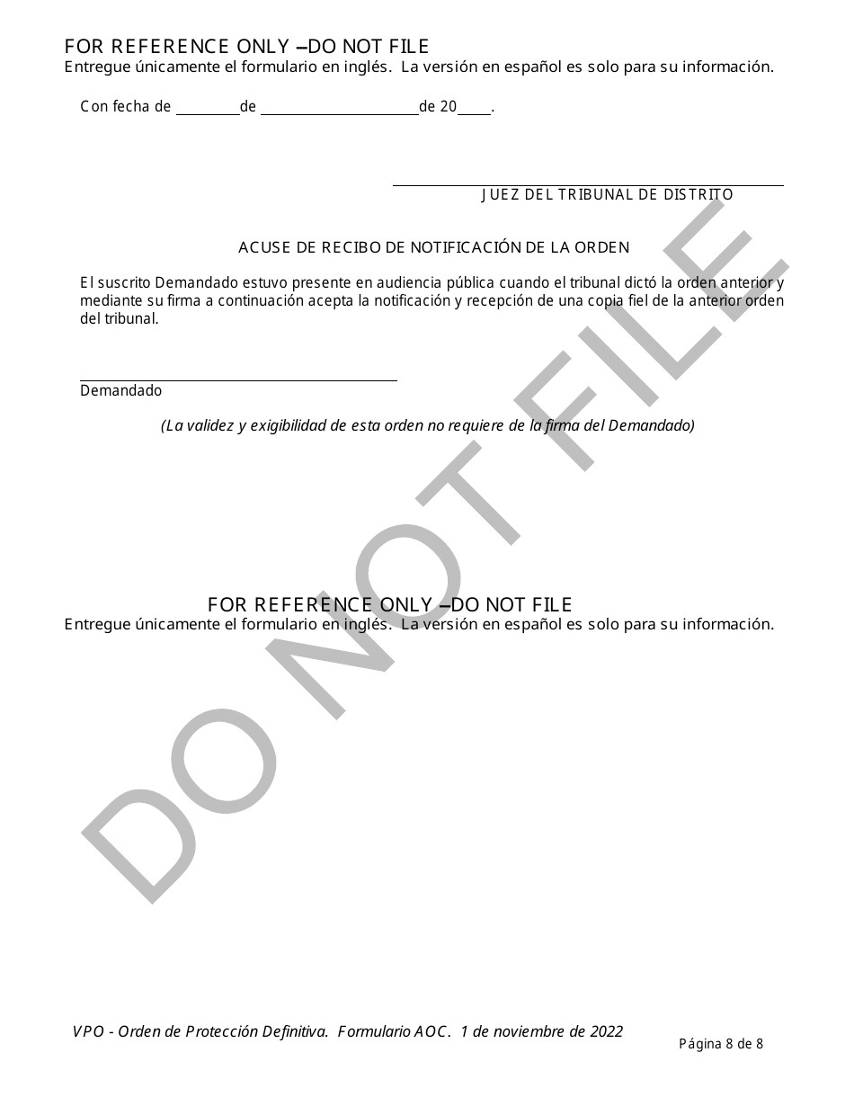 Orden De Proteccion - Oklahoma (Spanish), Page 8