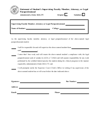 Document preview: Statement of Student's Supervising Faculty Member, Attorney, or Legal Paraprofessional - Arizona