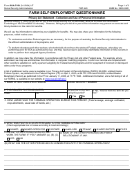 Document preview: Form SSA-7156 Farm Self-employment Questionnaire