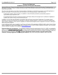 Form SSA-8510 Authorization for the Social Security Administration to Obtain Personal Information, Page 2