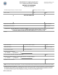 Document preview: CBP Form 0026 Report of Diversion