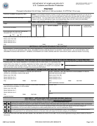 Document preview: CBP Form 19 Protest