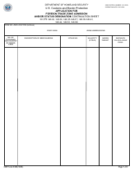 CBP Form 214B Application for Foreign-Trade Zone Admission and/or Status Designation Continuation Sheet