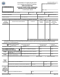 Document preview: CBP Form 214A Application for Foreign-Trade Zone Admission and/or Status Designation