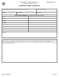 Document preview: CBP Form 7501A Document/Payment Transmittal