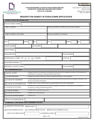 Request for Agency Action/License Application - Utah