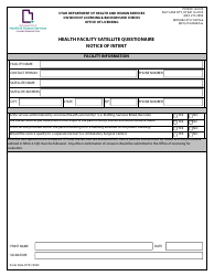 Document preview: Health Facility Satellite Questionaire Notice of Intent - Utah