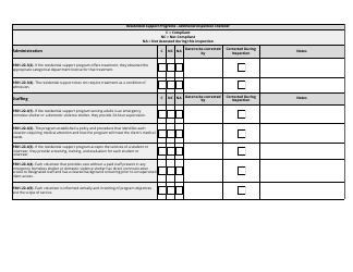 Residential Support Inspection Checklist - Utah, Page 15