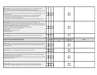 Residential Support Inspection Checklist - Utah, Page 5