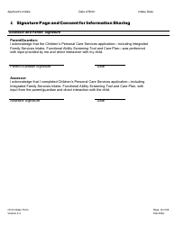 Children&#039;s Personal Care Services Intake Form - Vermont, Page 19