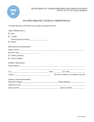 Document preview: Delivery/Invoice Address Maintenance - Arkansas