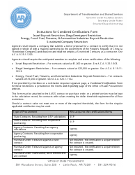 Instructions for Combined Certifications for Contracting With the State of Arkansas - Arkansas