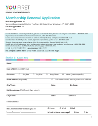 You First Membership Renewal Application - Vermont