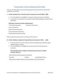 Variance Request Form: Employment in a Segregated Setting - Rhode Island, Page 5