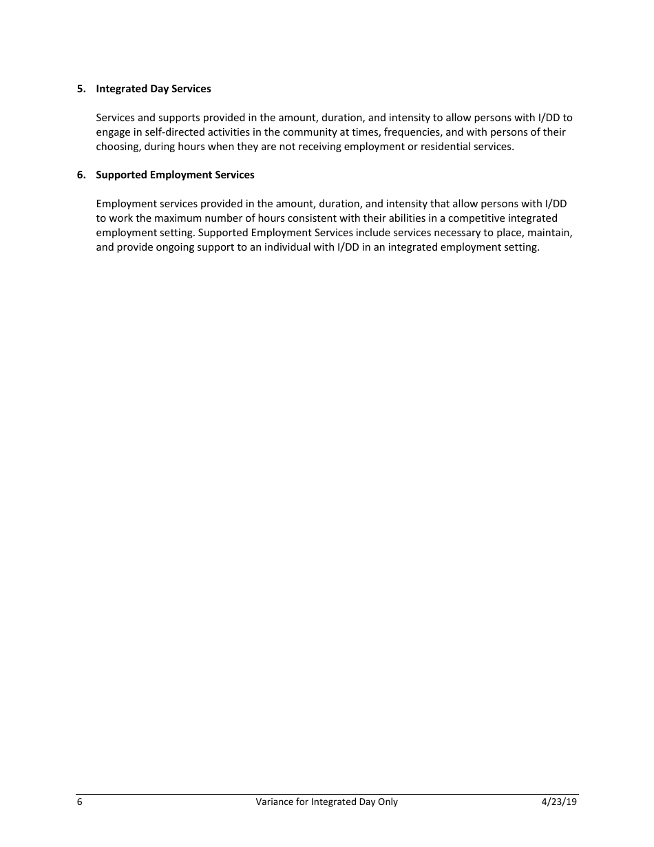 Variance Request Form - Integrated Day-Only Services - Rhode Island, Page 7