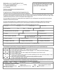 Nebraska Juror Qualification Form - Nebraska, Page 3