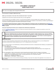 Form IMM0116 Document Checklist - Agri-Food Pilot - Canada