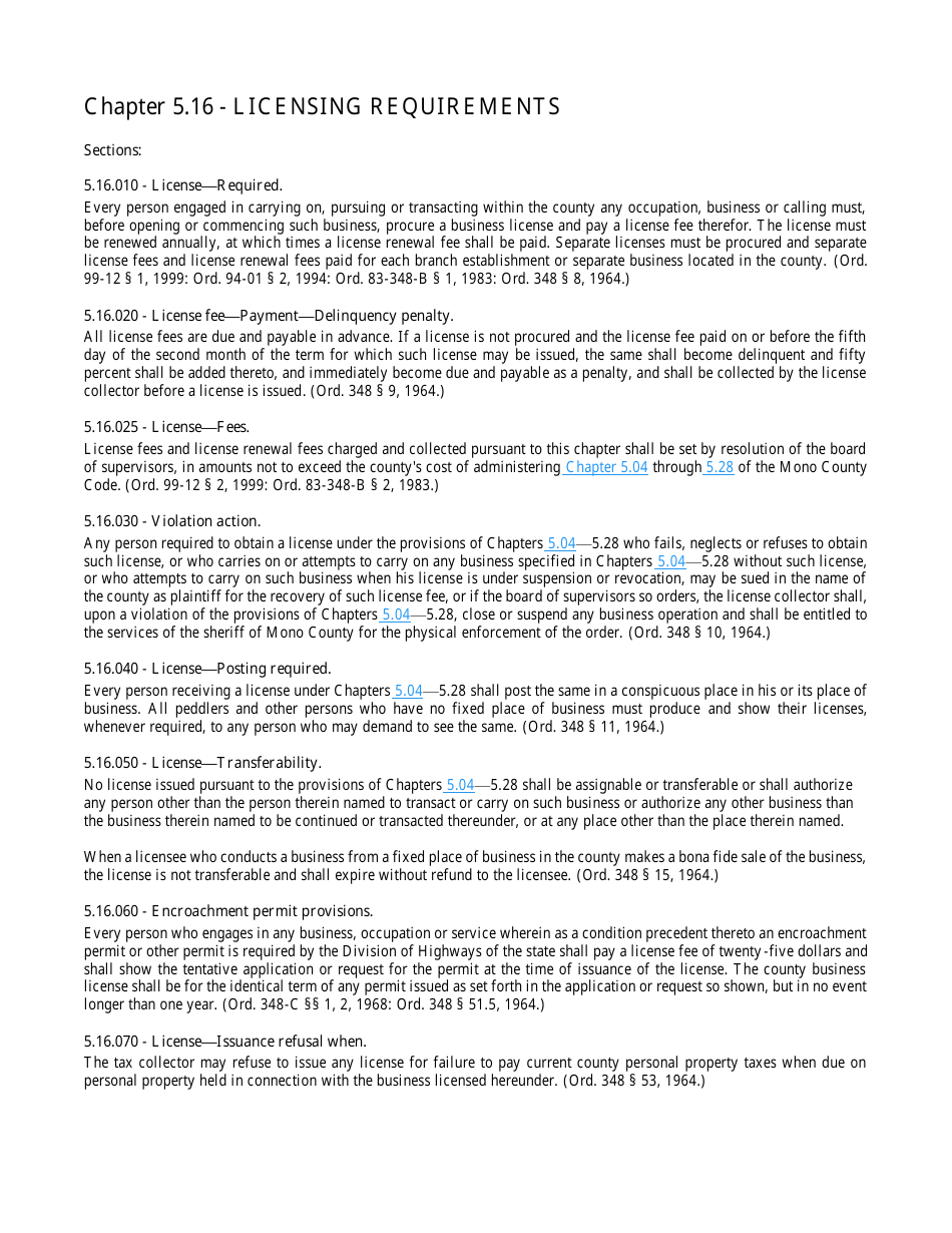 Application for Business License - Mono County, California, Page 9