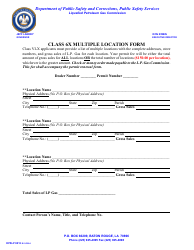 Document preview: Form DPSLP8012 Class 6x Multiple Location Form - Louisiana