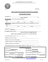 Document preview: Form DPSLP8012 Application for Liquefied Petroleum Gas Permit - Louisiana