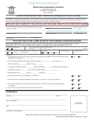 Application for License as a Nursing Assistant by Endorsement - Rhode Island, Page 6