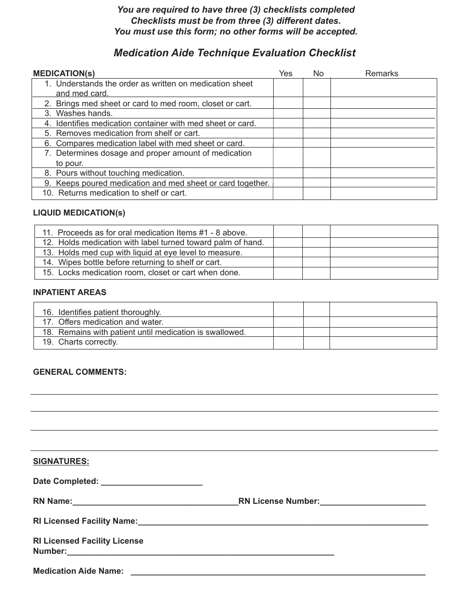 Application for License as a Medication Aide by Certification - Rhode Island, Page 8