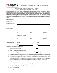 Form HSMV82997 Application for Authorization as a Private Rebuilt Motor Vehicle Inspection Facility - Florida