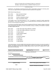 Form HSMV82997 Application for Authorization as a Private Rebuilt Motor Vehicle Inspection Facility - Florida, Page 5