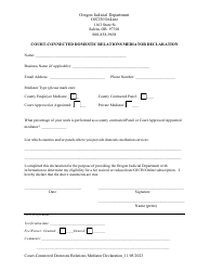 Document preview: Court-Connected Domestic Relations Mediator Declaration - Oregon