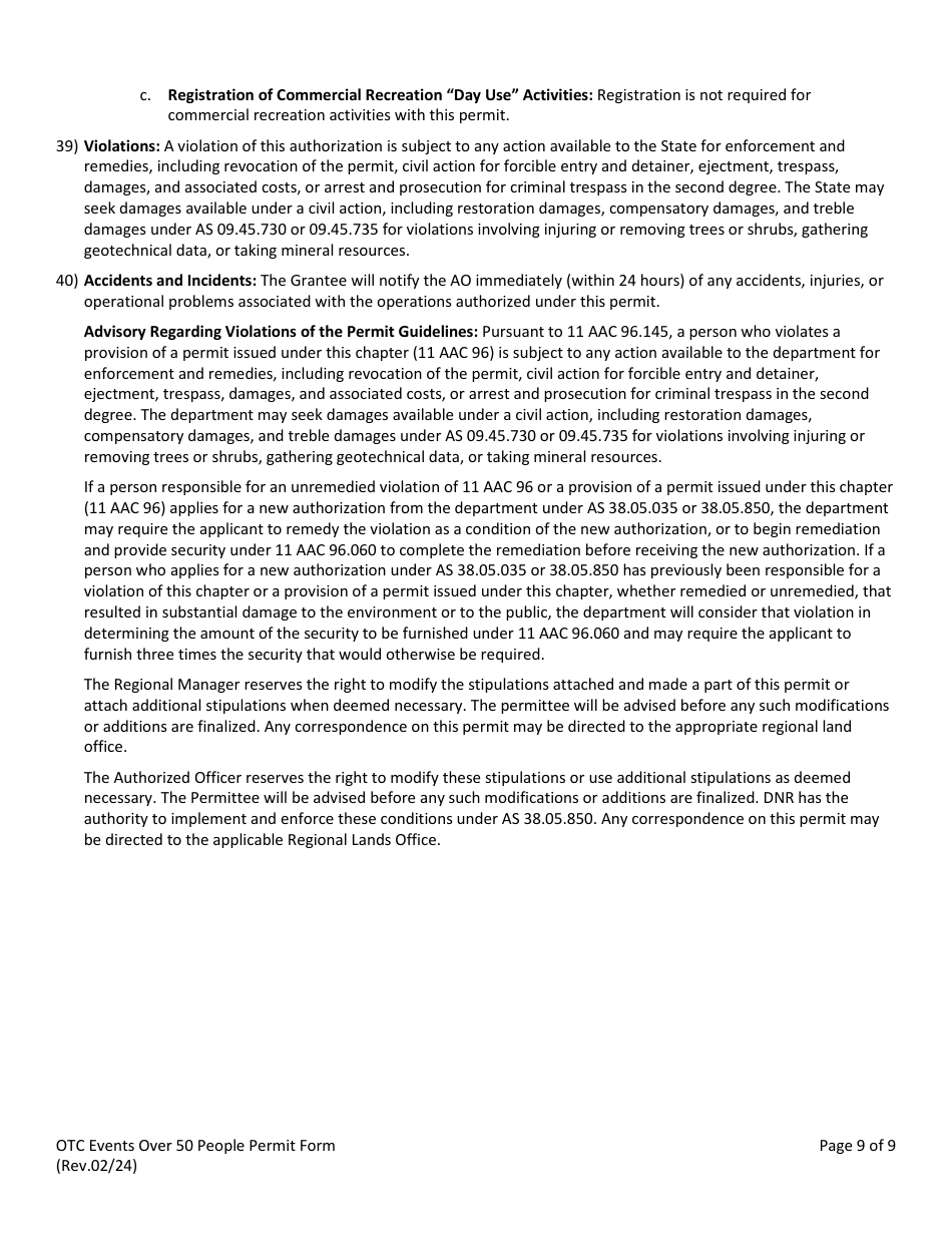 Event Over 50 People Permit - Alaska, Page 11