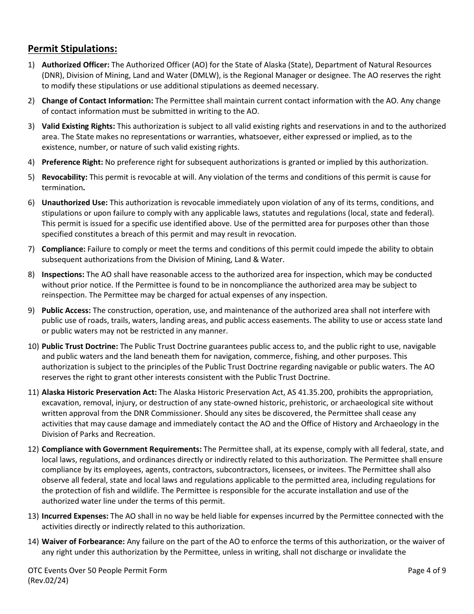Event Over 50 People Permit - Alaska, Page 6