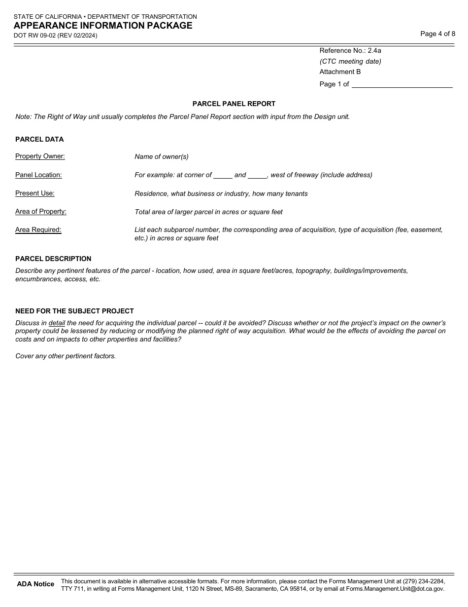 Form DOT RW09-02 - Fill Out, Sign Online and Download Fillable PDF ...