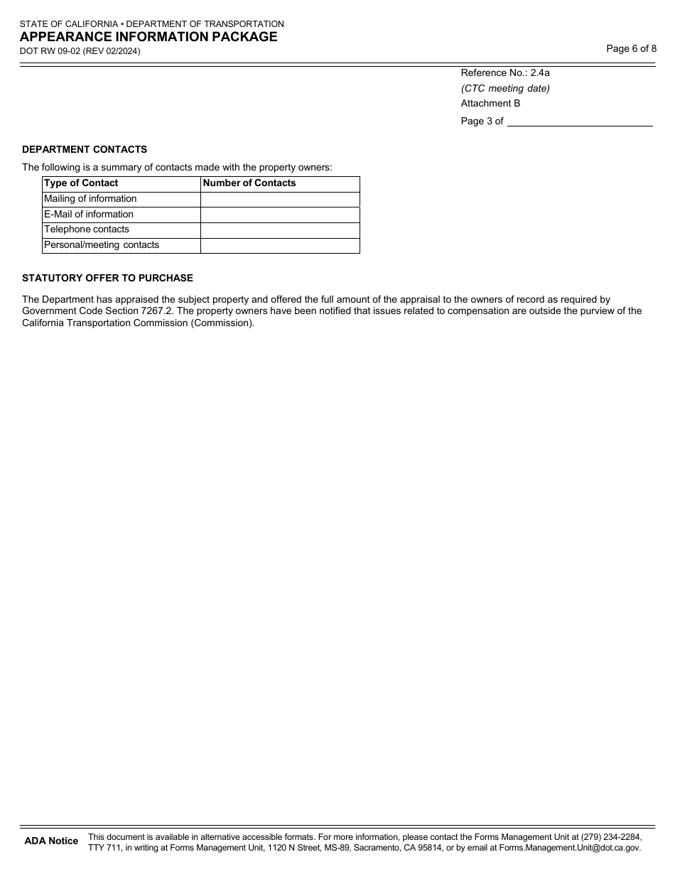 Form DOT RW09-02 - Fill Out, Sign Online and Download Fillable PDF ...