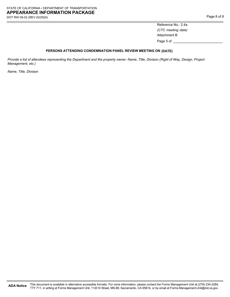 Form DOT RW09-02 - Fill Out, Sign Online and Download Fillable PDF ...