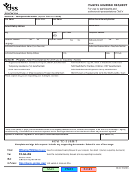 Document preview: Form IM-86 Cancel Hearing Request - Missouri