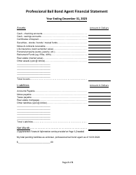 Professional Bail Bond Agent Financial Statement - Mississippi, Page 2