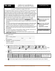 Document preview: Form TR-105 Petition for Consideration Re Ability to Pay Infraction Citation - County of Inyo, California