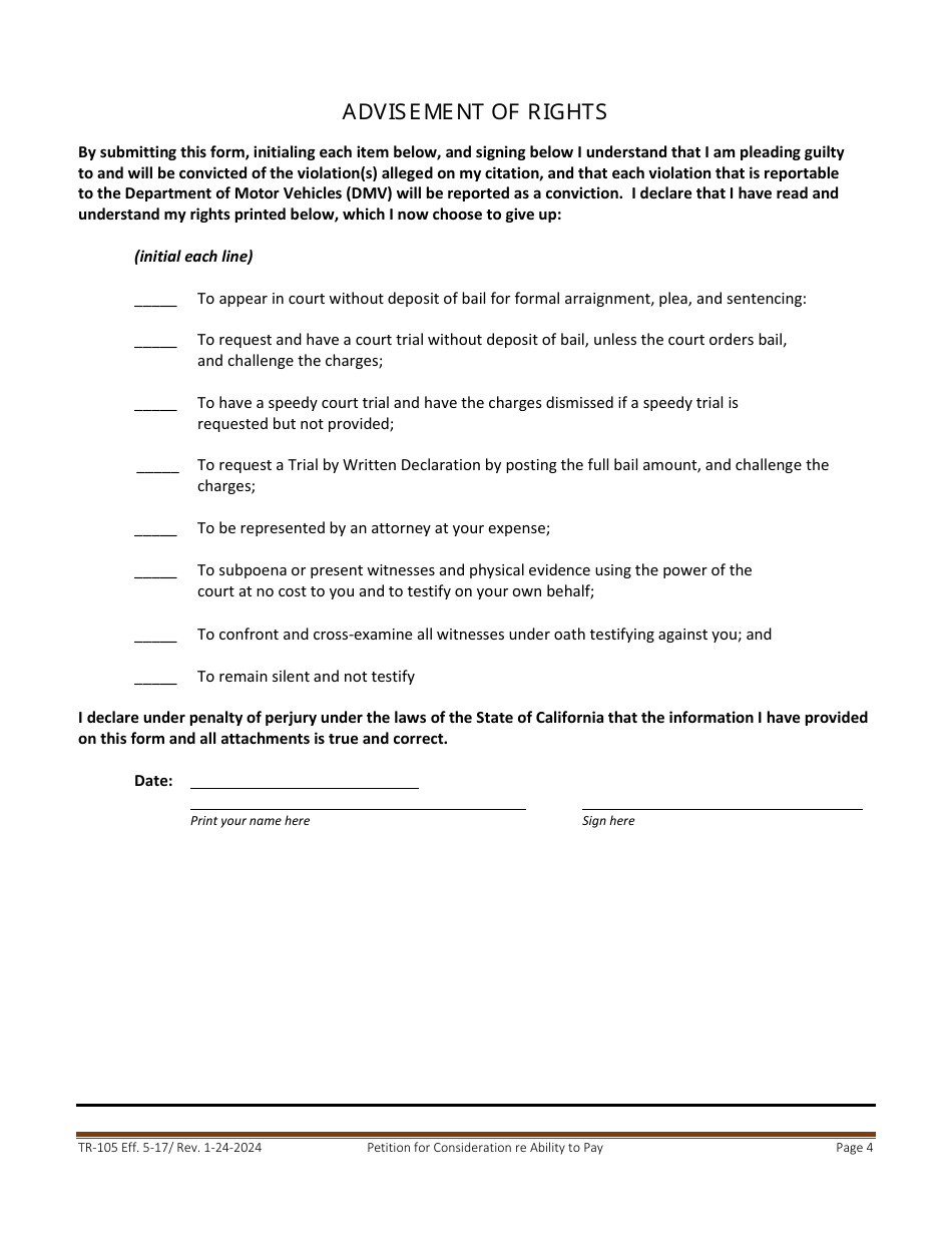 Form TR-105 - Fill Out, Sign Online and Download Printable PDF, County ...