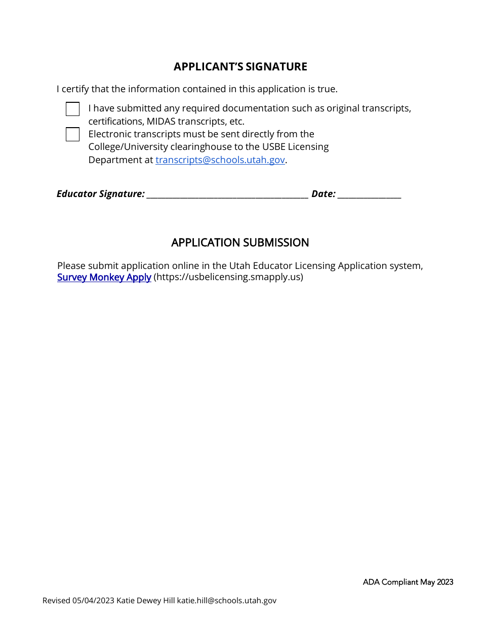 Instructional Coaching Endorsement Application - Utah, Page 3