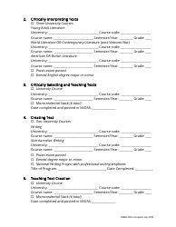 English Language Arts (ELA) Endorsement Application - Utah, Page 2