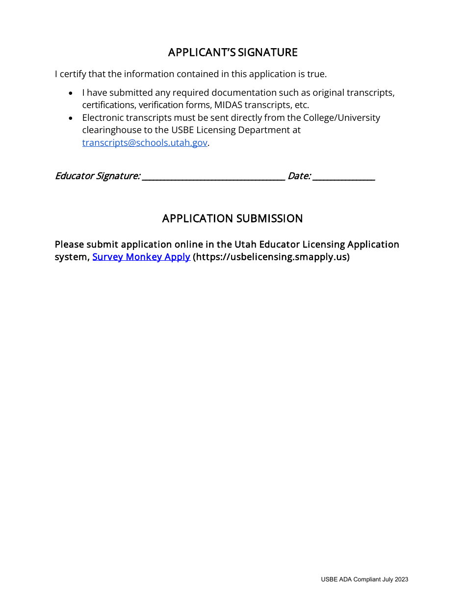 English Language Arts (ELA) Endorsement Application - Utah, Page 4