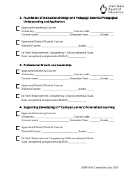 Education Technology Endorsement Application - Utah, Page 2